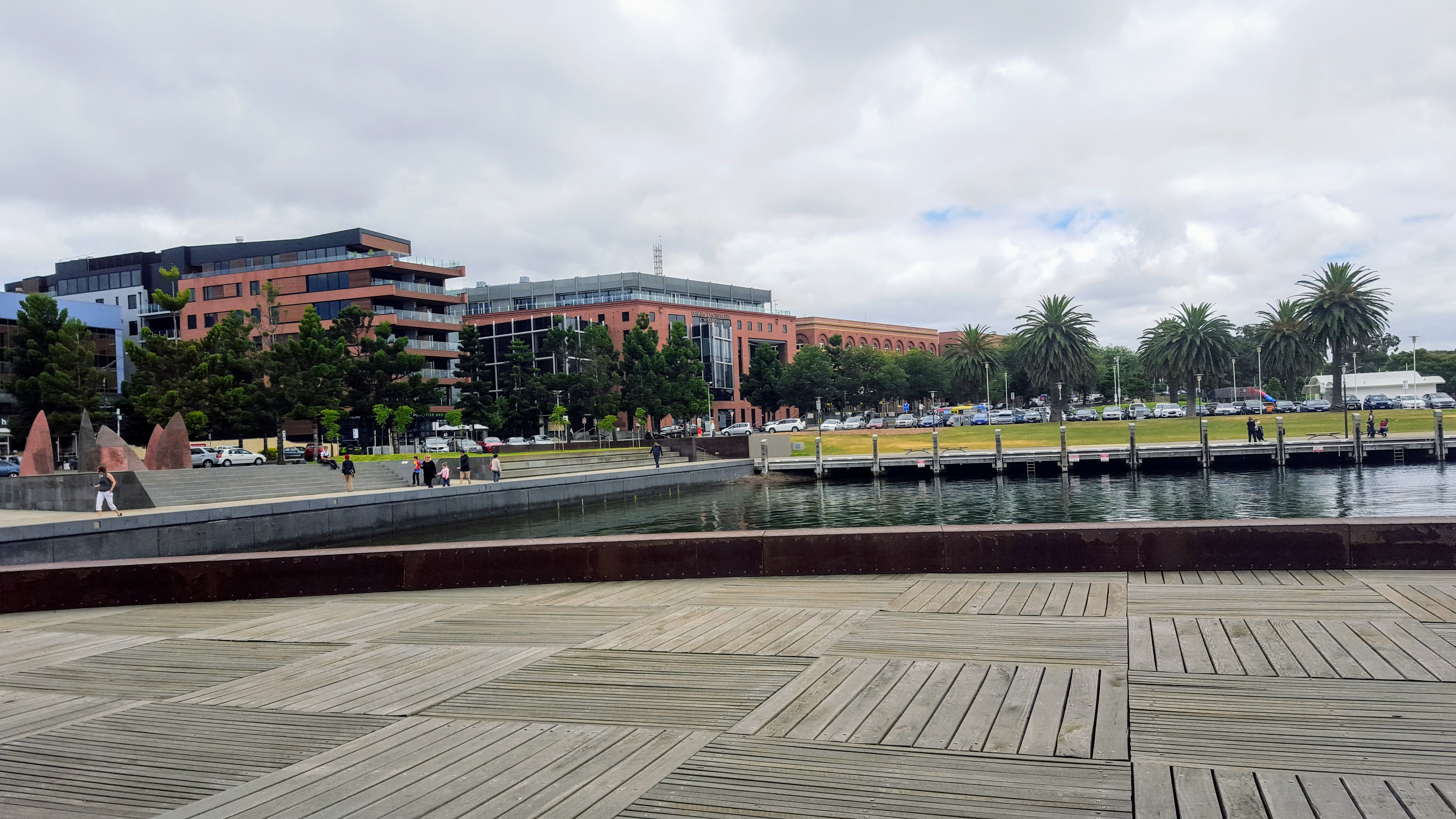 Photo of Deakin University Geelong from the Geelong Pier